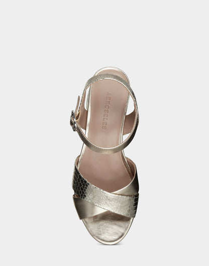 Aerosoles Comfortable Women's Sandal in Gold Genuine Leather