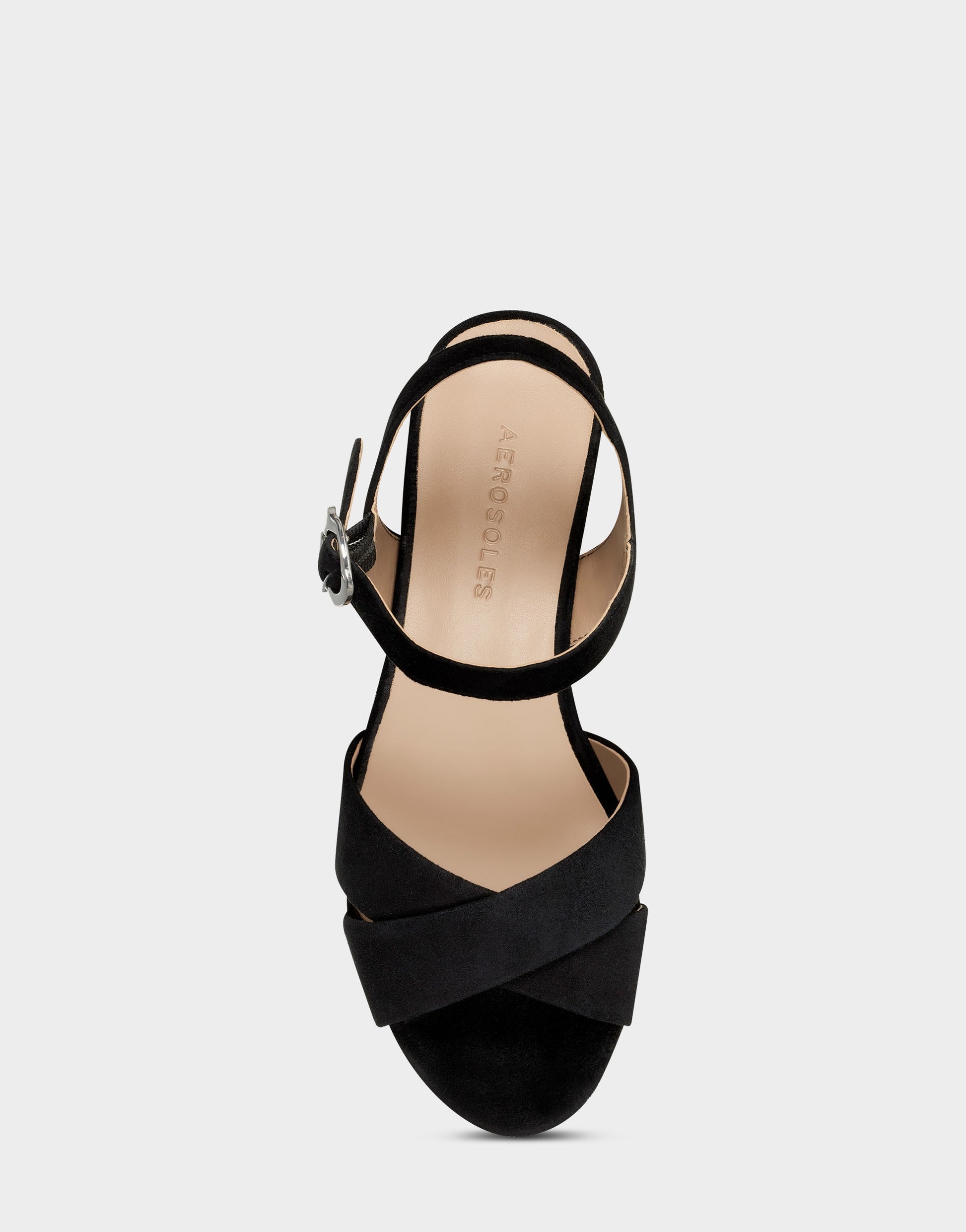 Aerosoles Comfortable Women's Crisscross Platform Sandal in Black Suede