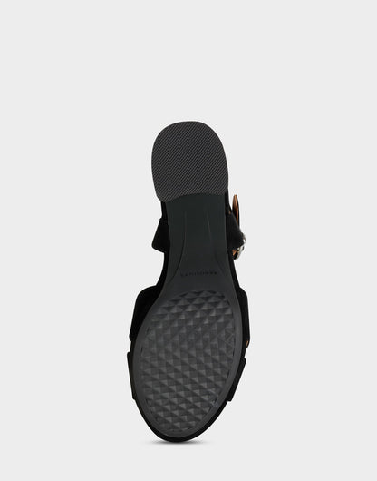 Aerosoles Comfortable Women's Crisscross Platform Sandal in Black Suede
