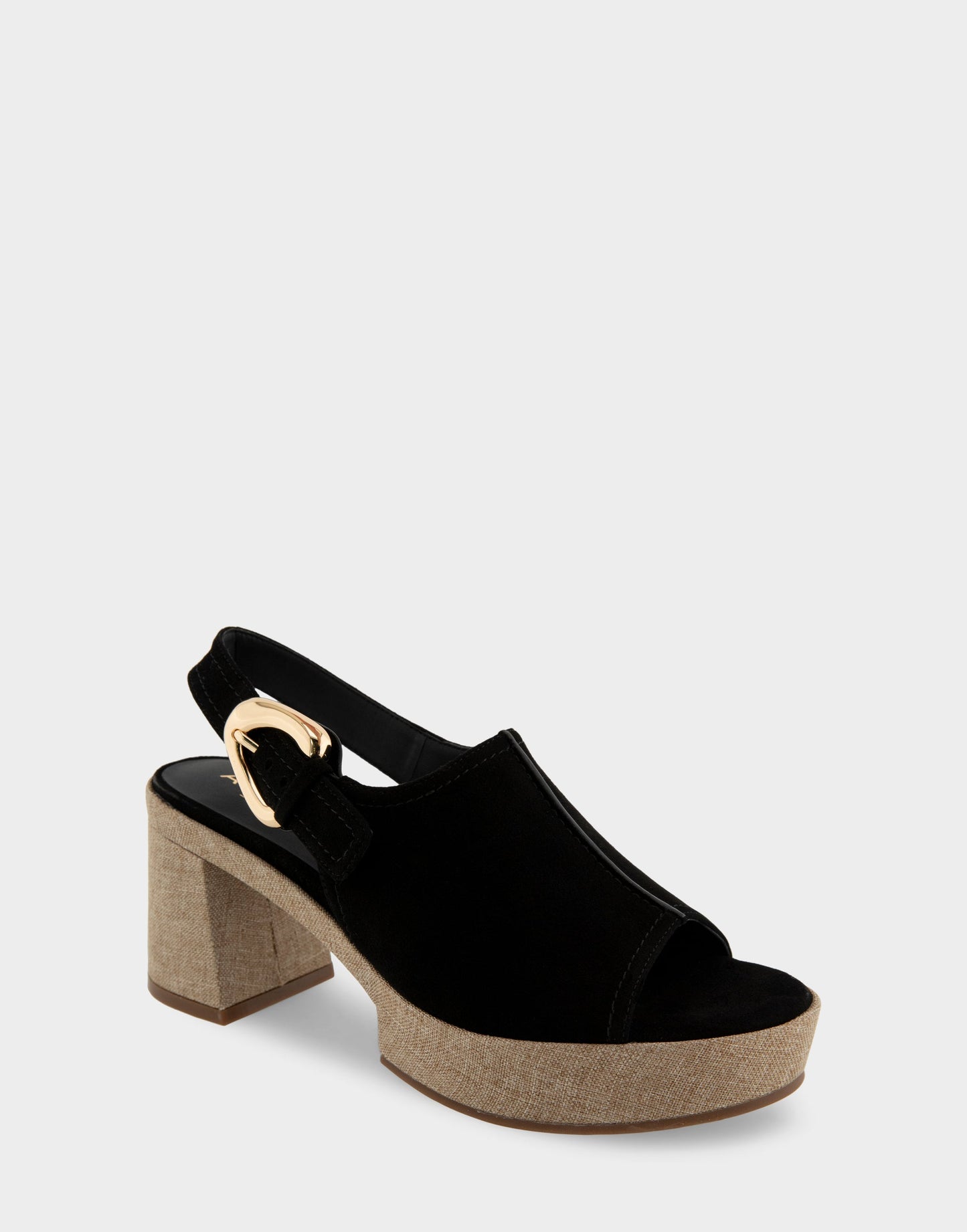 Aerosoles Comfortable Women's Platform Sandals in Black Suede