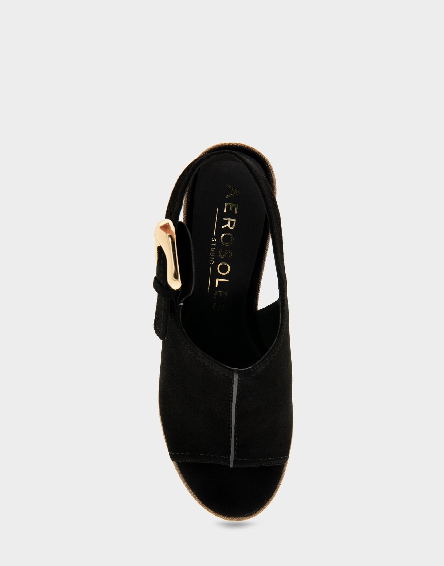 Aerosoles Comfortable Women's Platform Sandals in Black Suede