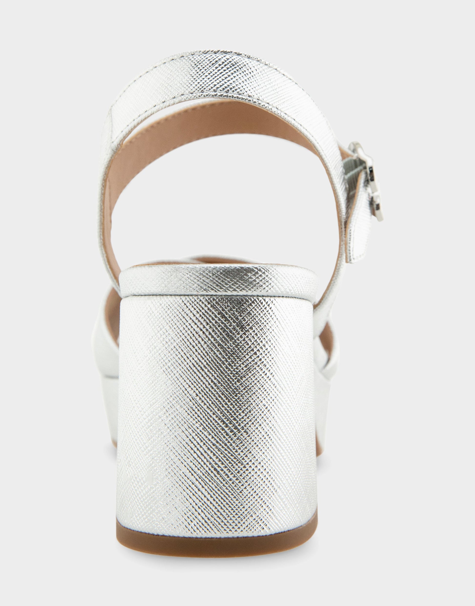 Aerosoles Comfortable Women's Platform Sandals in Silver Metallic Textured Faux Leather