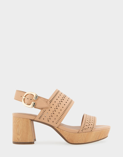 Aerosoles Comfortable Women's Platform Sandals in Beige Bisque Faux Leather