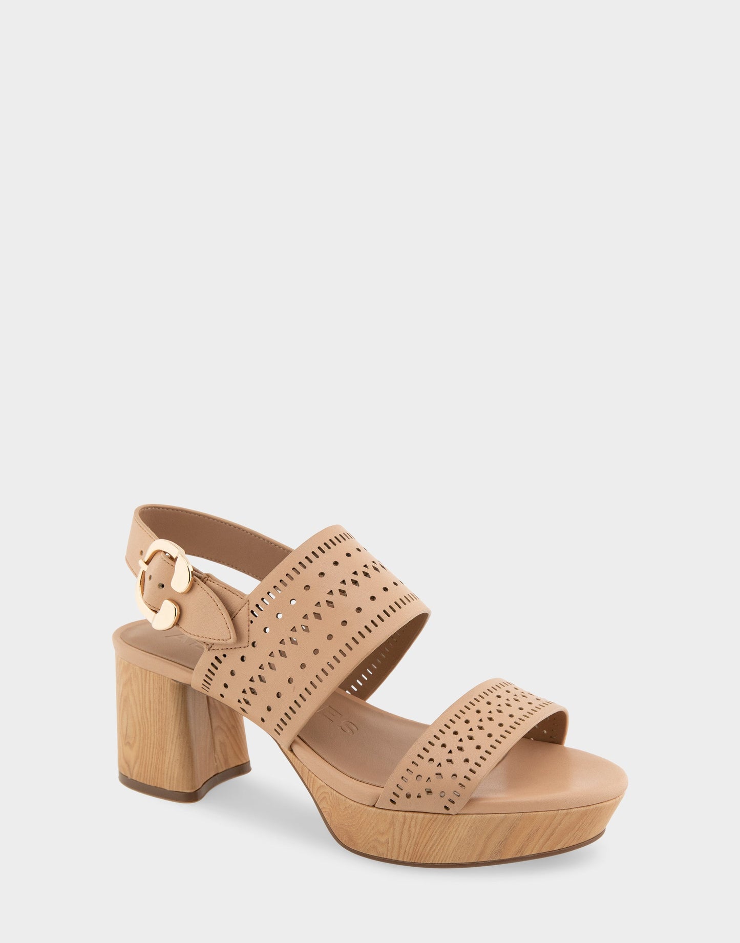 Aerosoles Comfortable Women's Platform Sandals in Beige Bisque Faux Leather