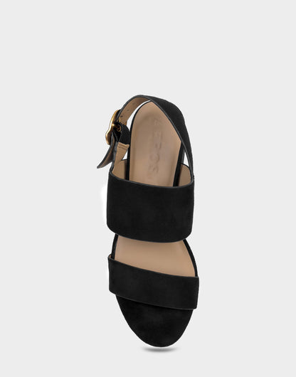 Aerosoles Comfortable Women's Sandal in Black Faux Suede