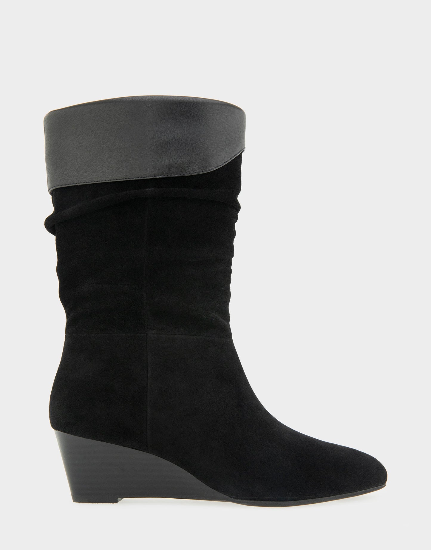 Aerosoles Comfortable Women's Mid Calf Boot In Black Suede