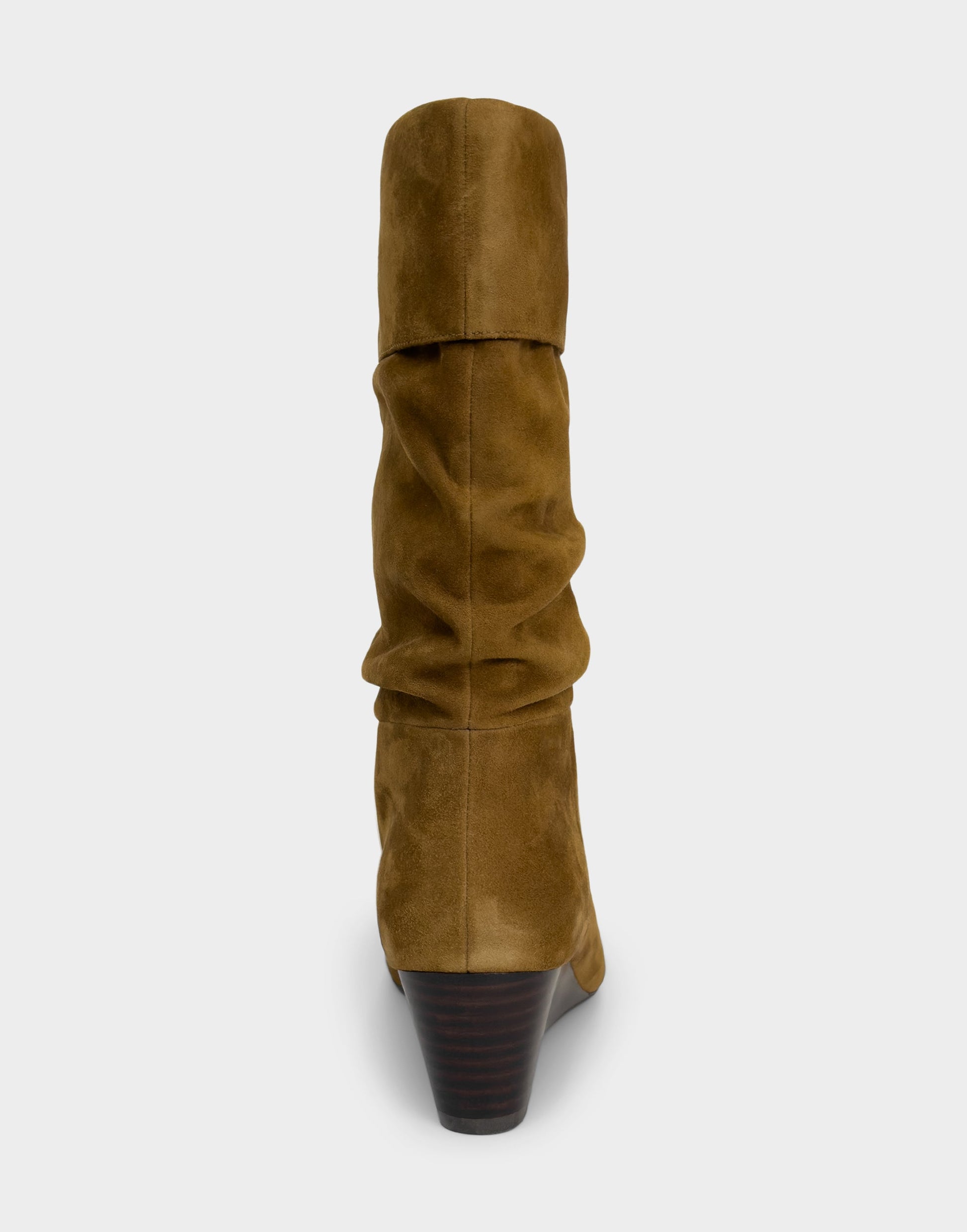 Aerosoles Comfortable Women's Mid Calf Boot In Brown Suede