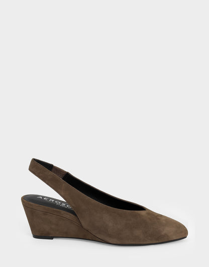 Aerosoles Comfortable Women's Slingback In Brown Suede