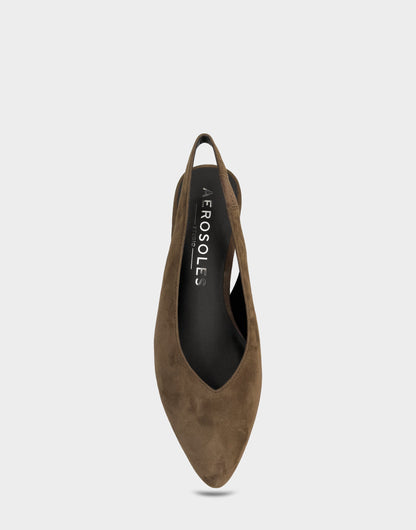 Aerosoles Comfortable Women's Slingback In Brown Suede