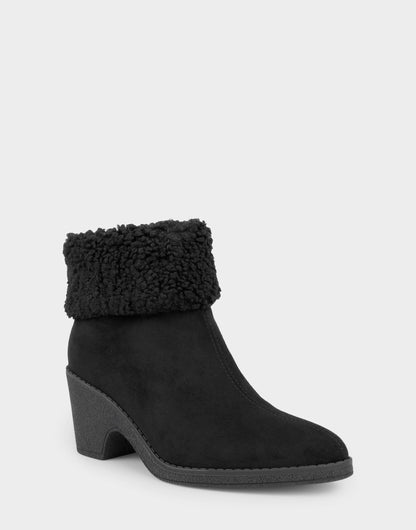Aerosoles Comfortable Women's Wedge Bootie In Black Faux Suede