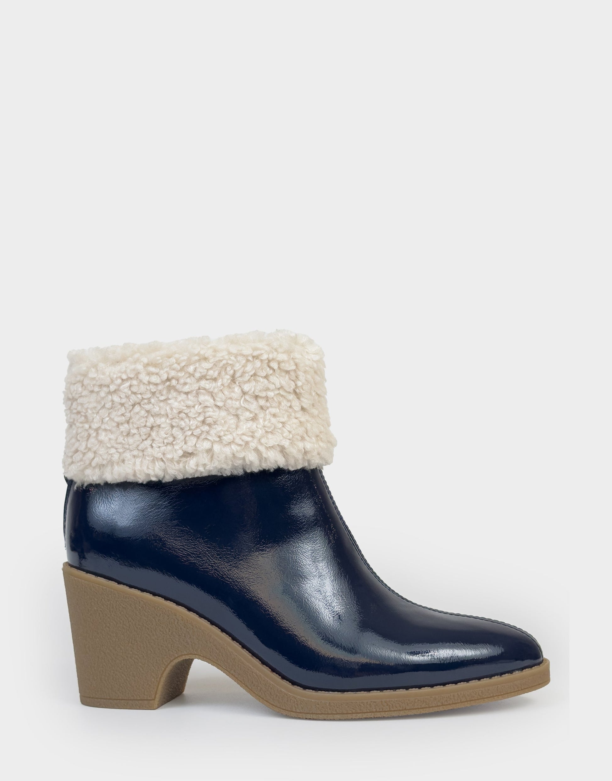 Aerosoles Comfortable Women's Wedge Bootie In Navy Patent Faux Leather