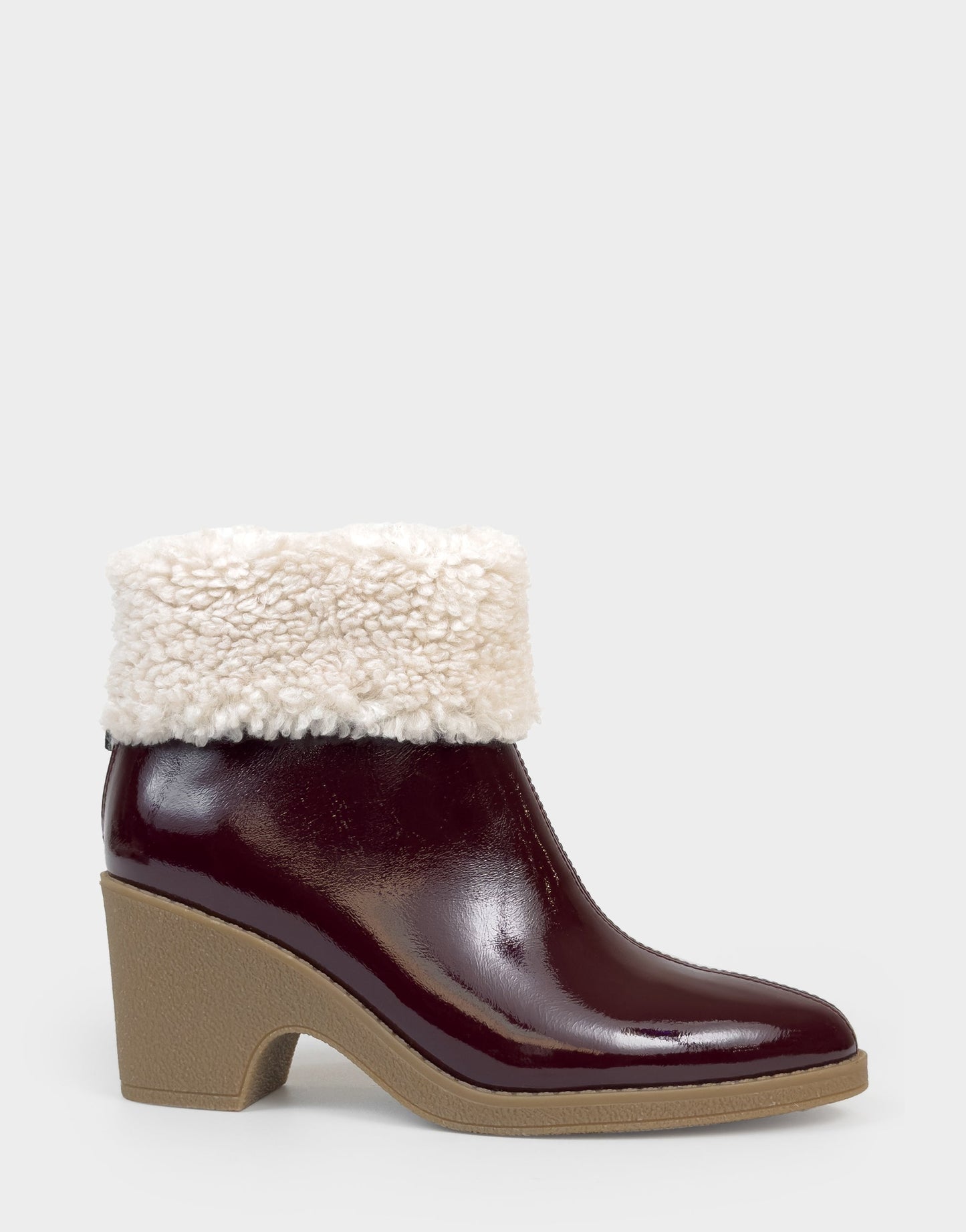 Aerosoles Comfortable Women's Wedge Bootie In Burgundy Patent Faux Leather