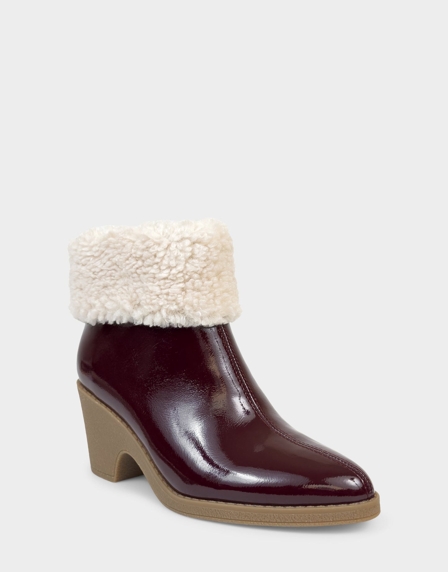Aerosoles Comfortable Women's Wedge Bootie In Burgundy Patent Faux Leather