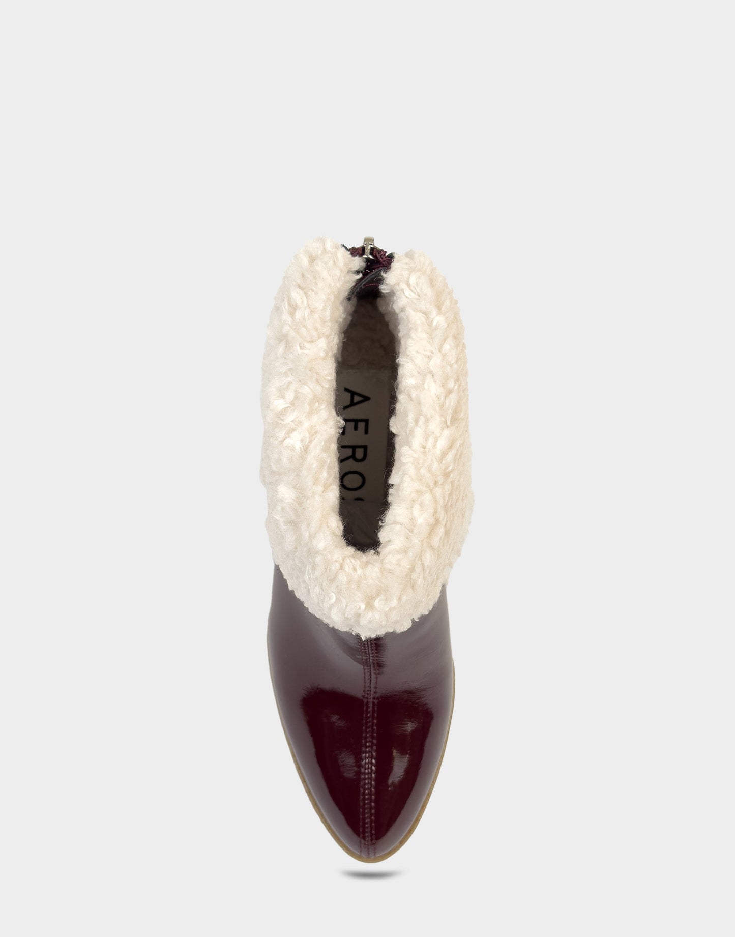 Aerosoles Comfortable Women's Wedge Bootie In Burgundy Patent Faux Leather