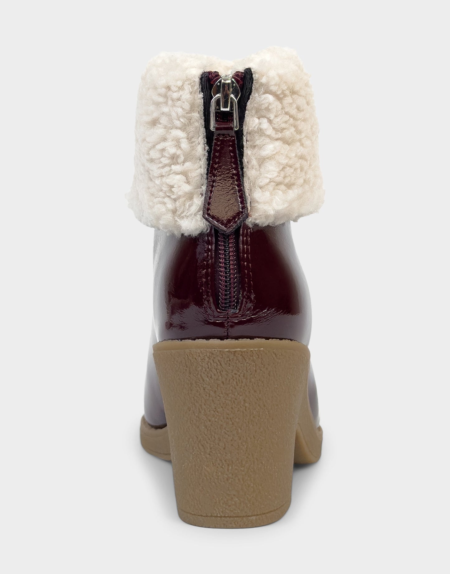 Aerosoles Comfortable Women's Wedge Bootie In Burgundy Patent Faux Leather