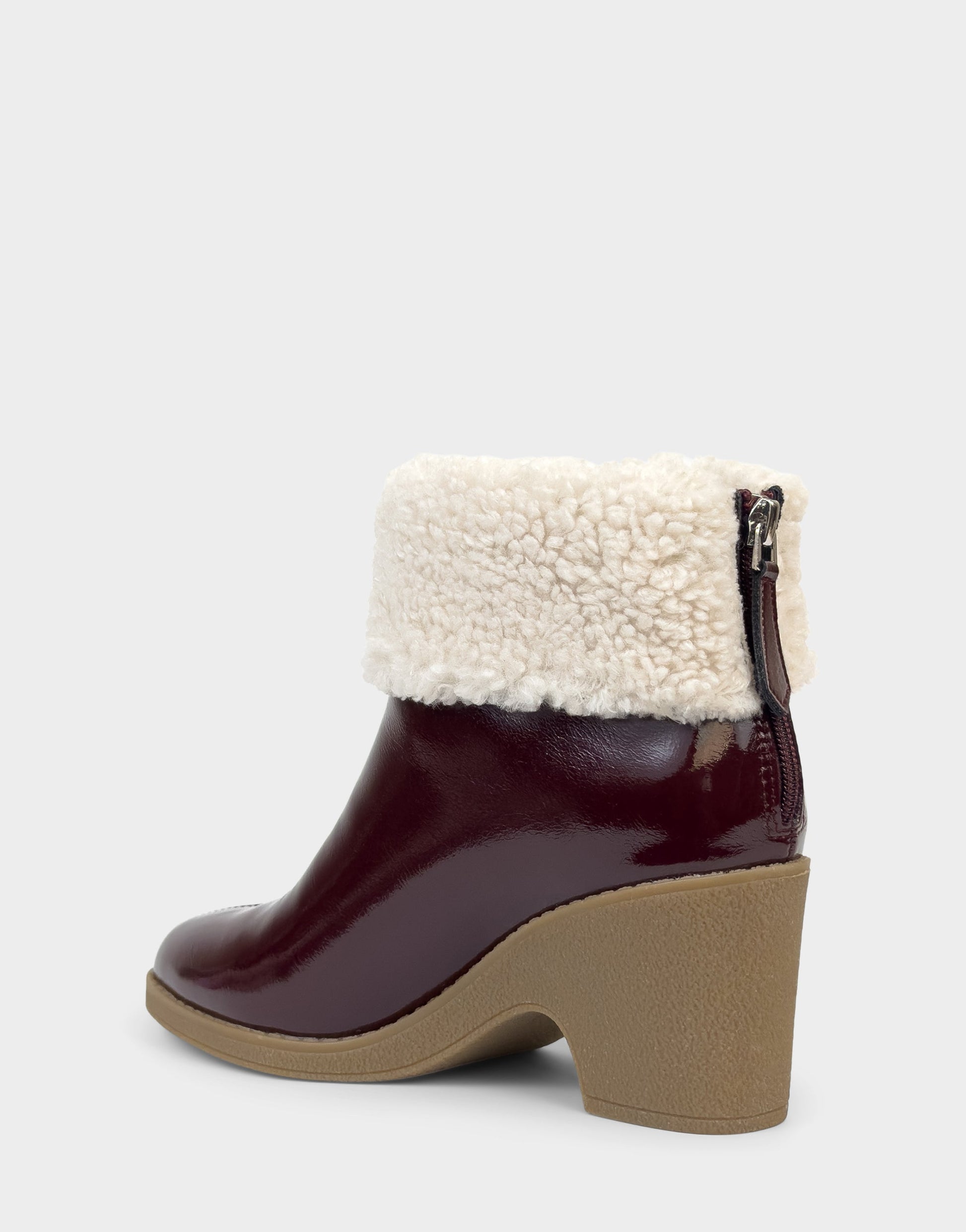 Aerosoles Comfortable Women's Wedge Bootie In Burgundy Patent Faux Leather
