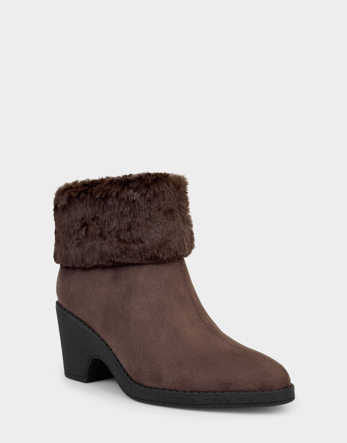 Aerosoles Comfortable Women's Wedge Bootie In Brown Faux Suede