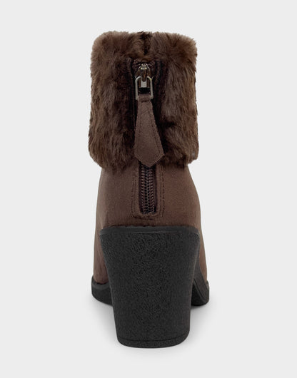 Aerosoles Comfortable Women's Wedge Bootie In Brown Faux Suede
