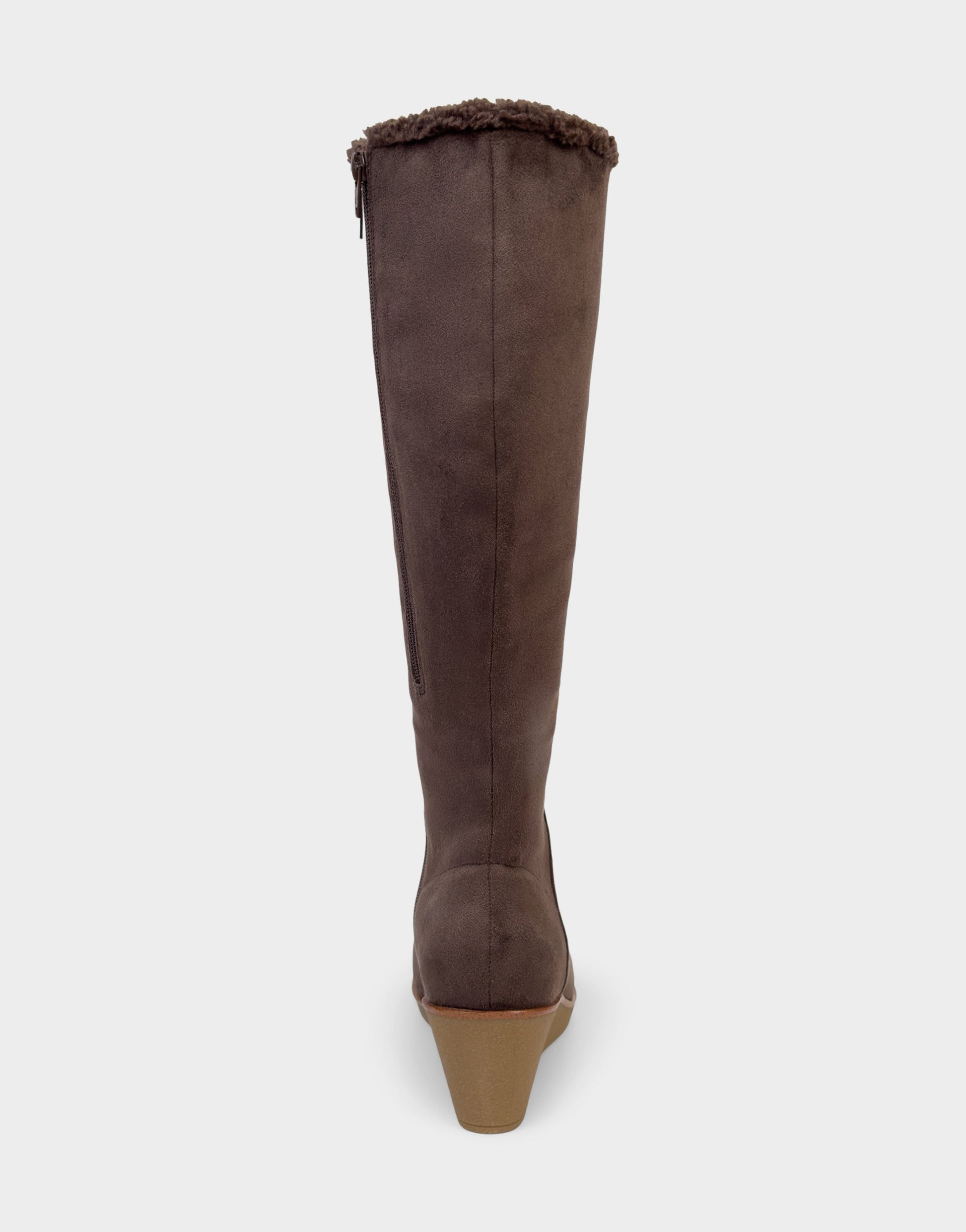 Aerosoles Comfortable Women's Wedge Boot In Brown Faux Suede
