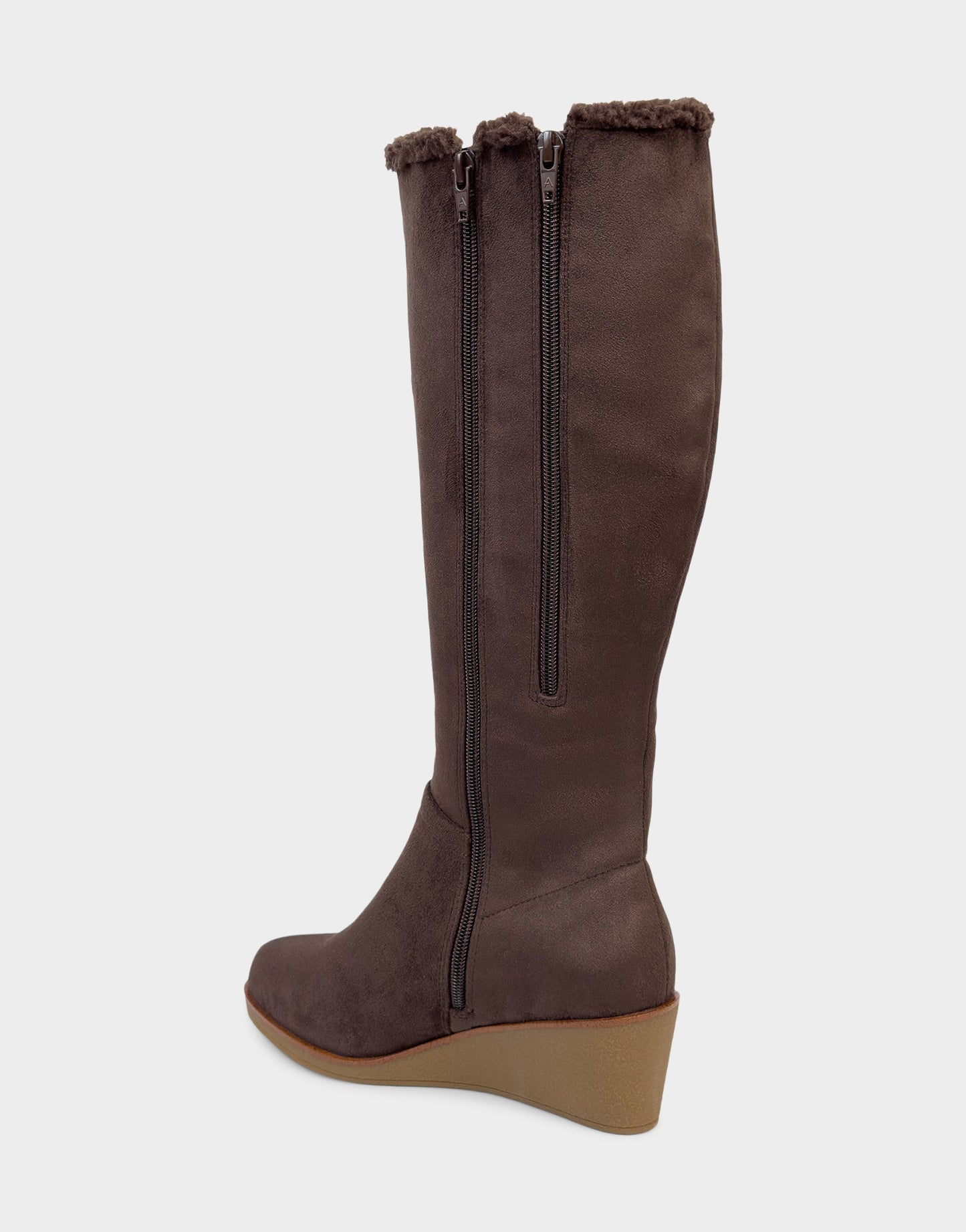 Aerosoles Comfortable Women's Wedge Boot In Brown Faux Suede