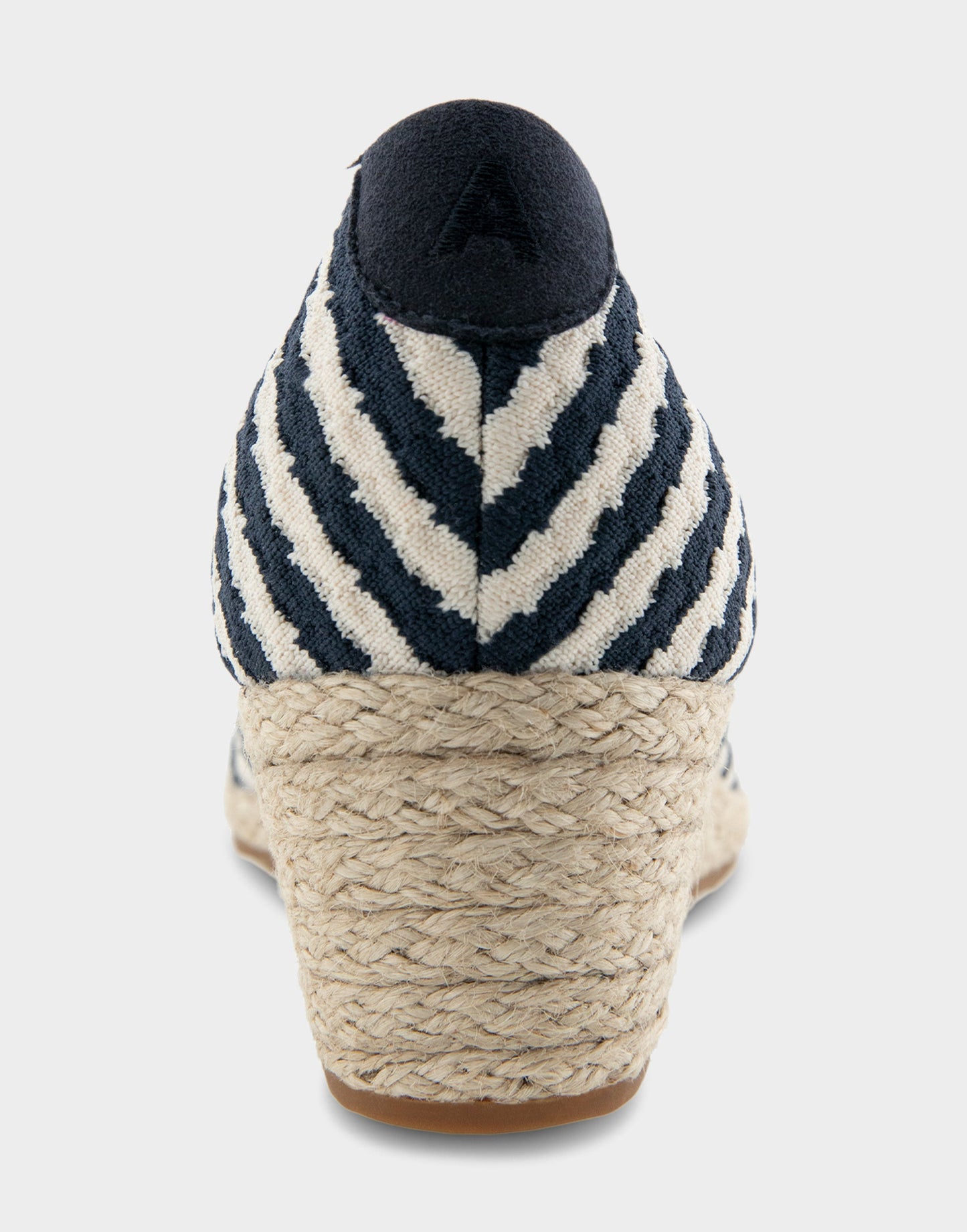 Aerosoles Comfortable Women's Wedge Heels in Eggnog/navy Stripe Textured Fabric Knit Fabric