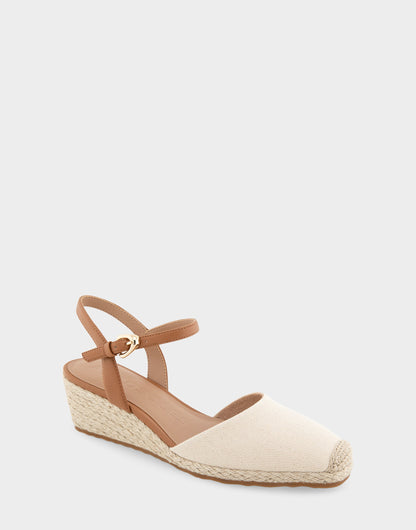 Aerosoles Comfortable Women's Wedge Heels in Natural Canvas Fabric