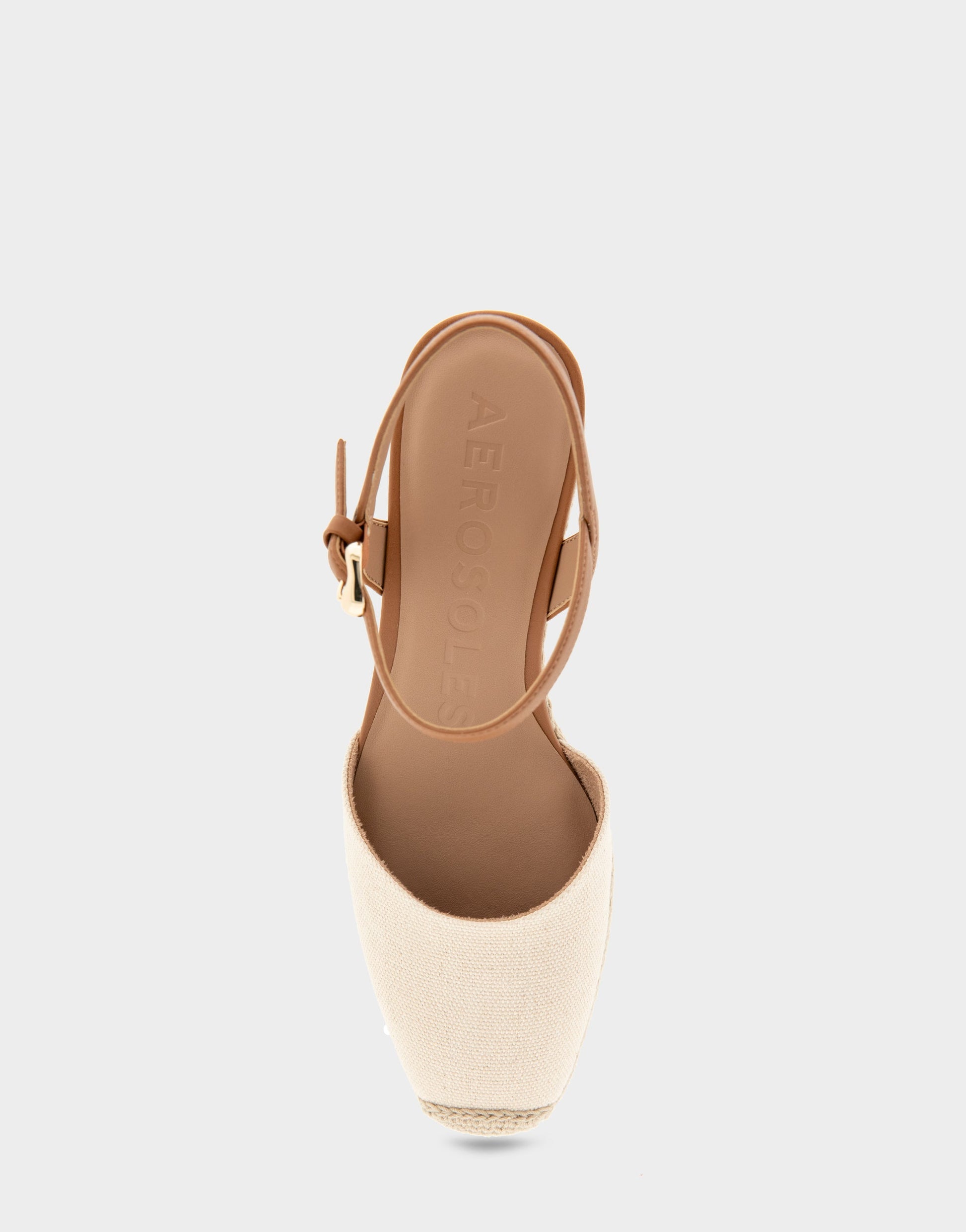 Aerosoles Comfortable Women's Wedge Heels in Natural Canvas Fabric