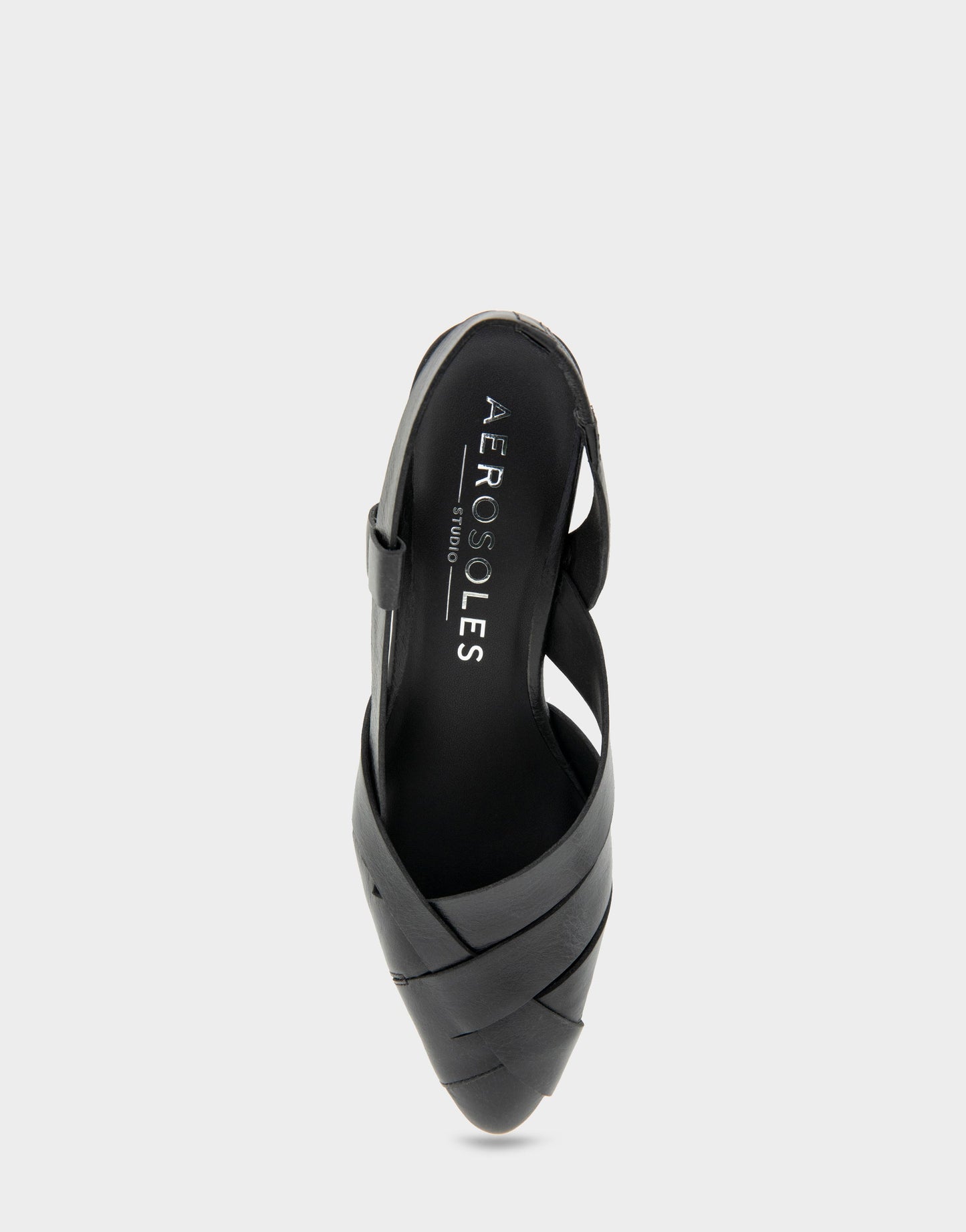 Aerosoles Comfortable Women's Wedge Heels in Black Burnished Leather