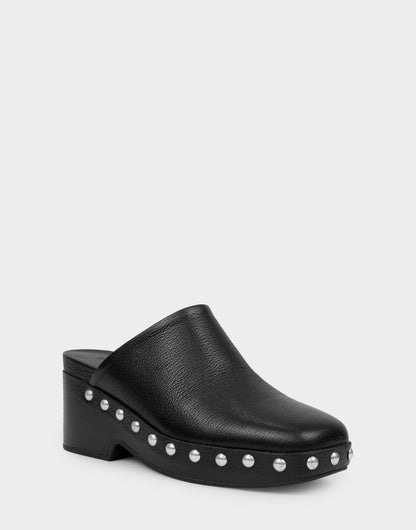 Aerosoles Comfortable Women's Clog In Black Leather