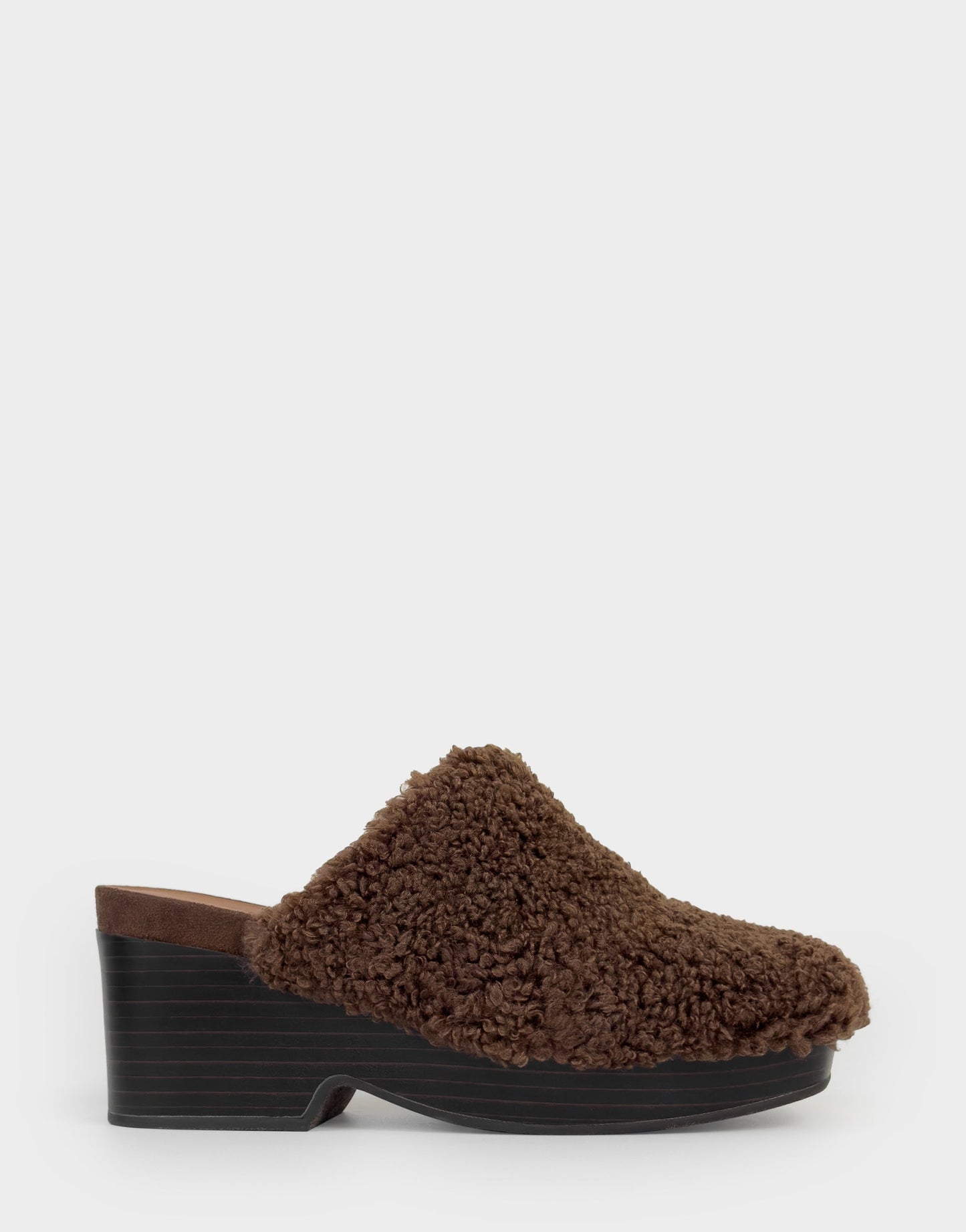 Aerosoles Comfortable Women's Clog In Brown Faux Shearling