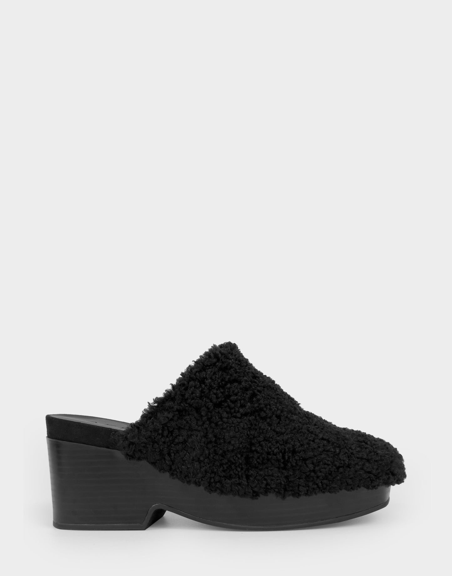 Aerosoles Comfortable Women's Clog In Black Faux Shearling