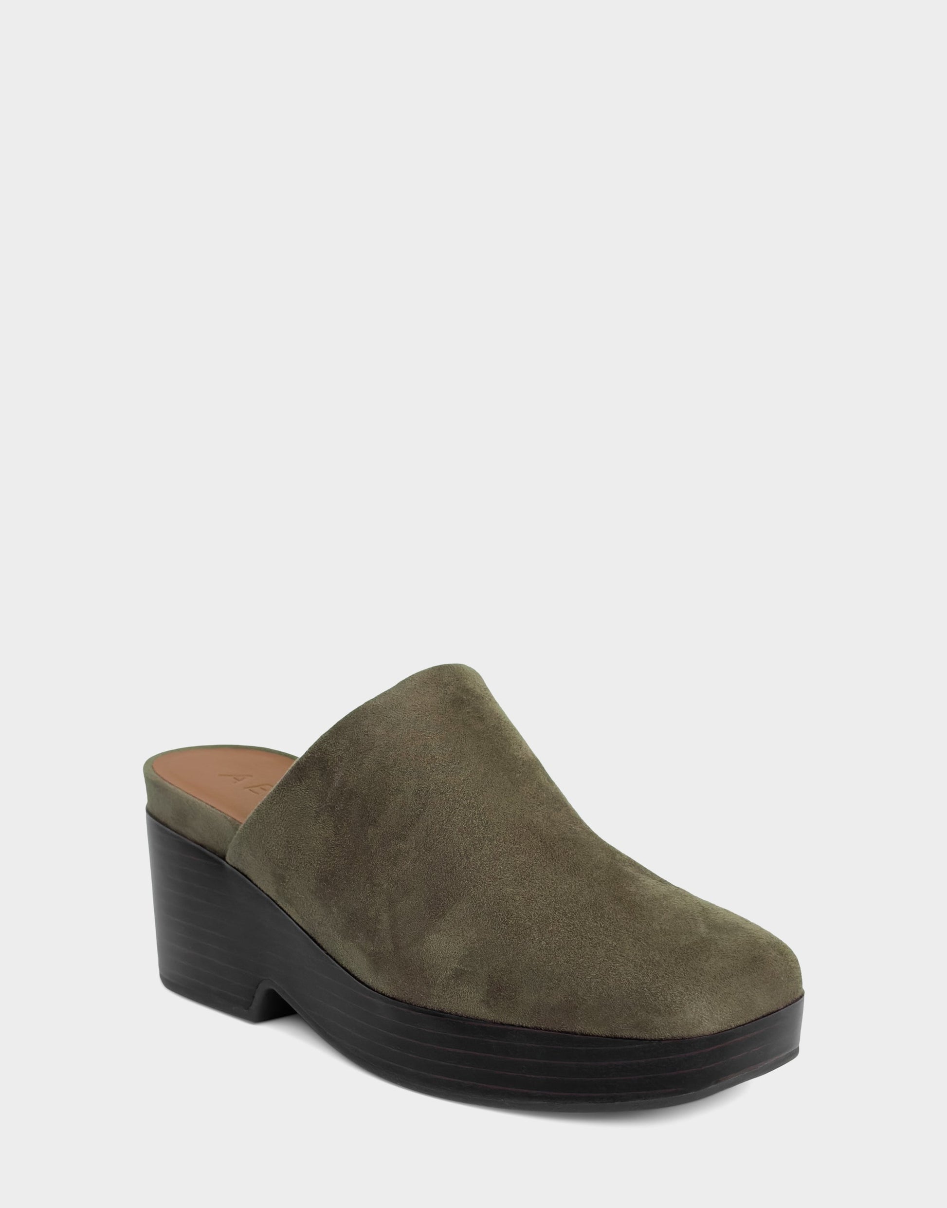 Aerosoles Comfortable Women's Clog In Green Faux Suede