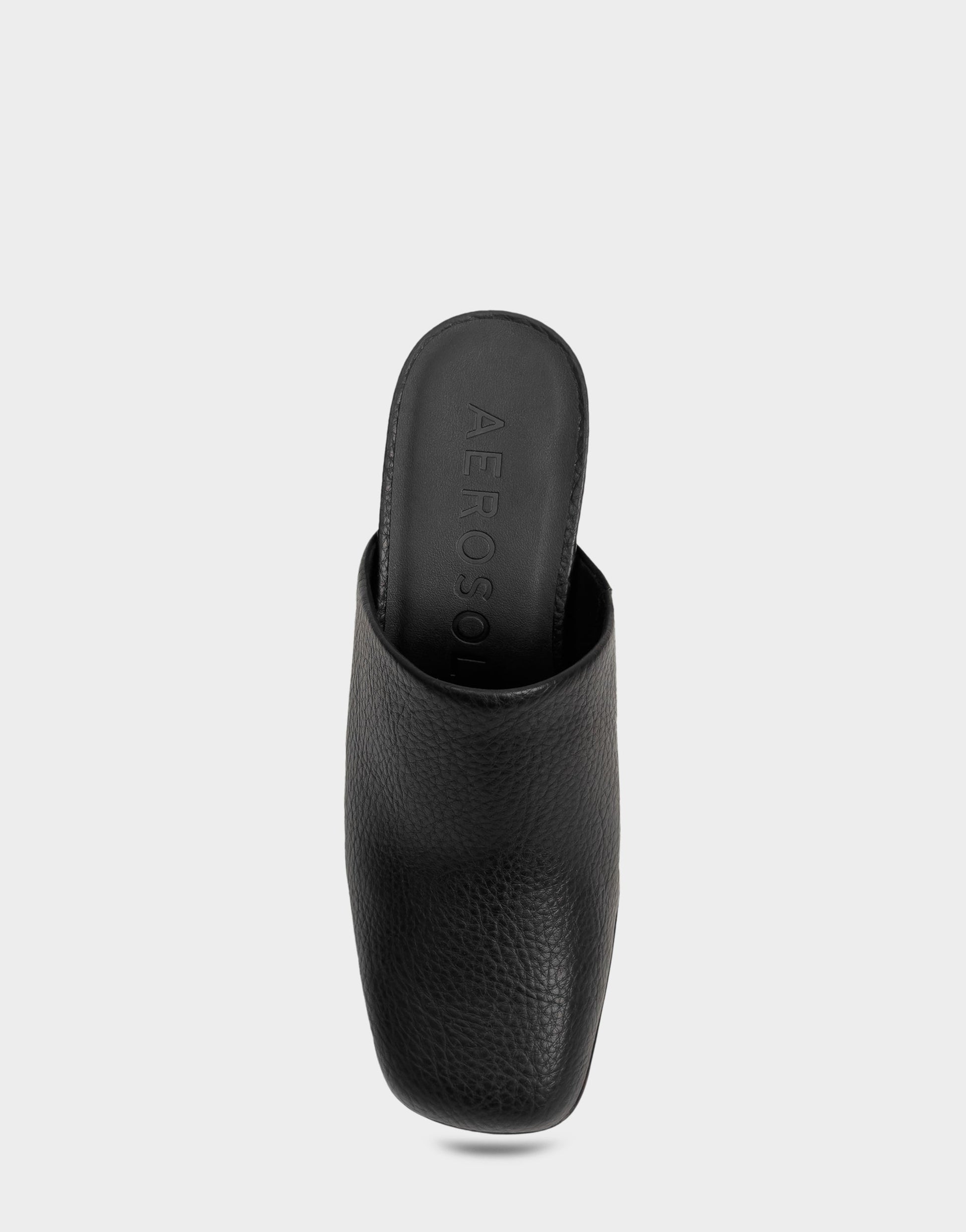 Aerosoles Comfortable Women's Clog In Black Faux Leather
