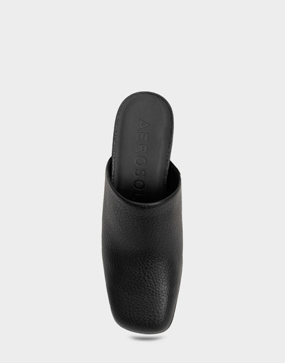 Aerosoles Comfortable Women's Clog In Black Faux Leather