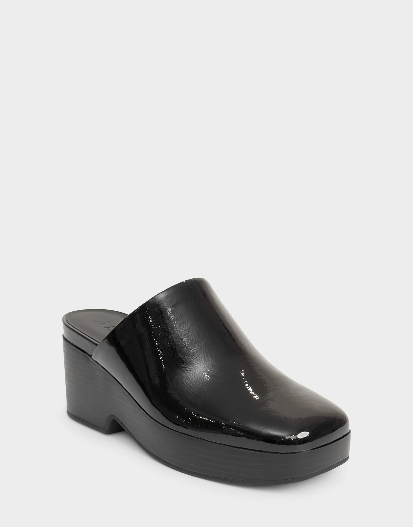 Aerosoles Comfortable Women's Clog In Black Patent Faux Leather