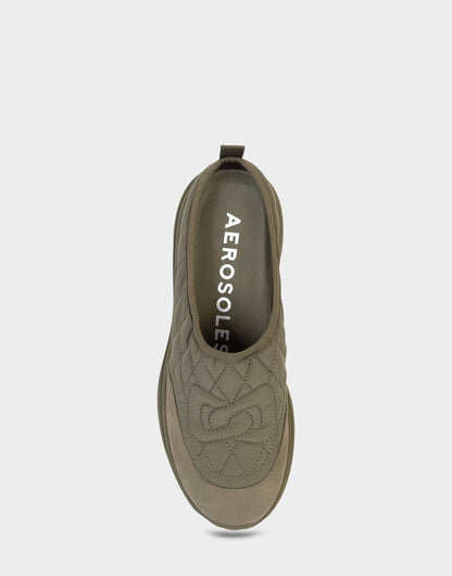 Aerosoles Comfortable Women's Mule Sneaker In Green Fabric