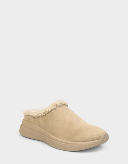 Aerosoles Comfortable Women's Sneaker Mule In Beige Faux Suede