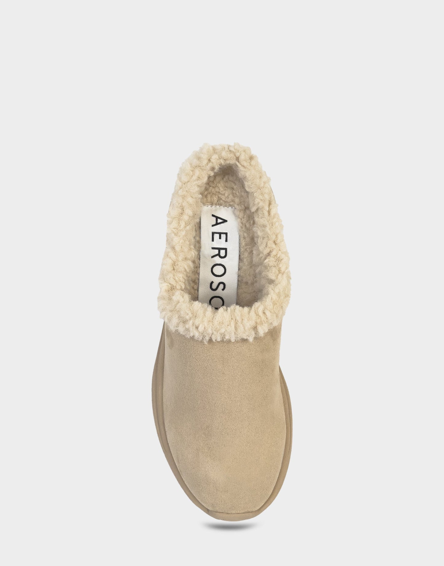 Aerosoles Comfortable Women's Sneaker Mule In Beige Faux Suede