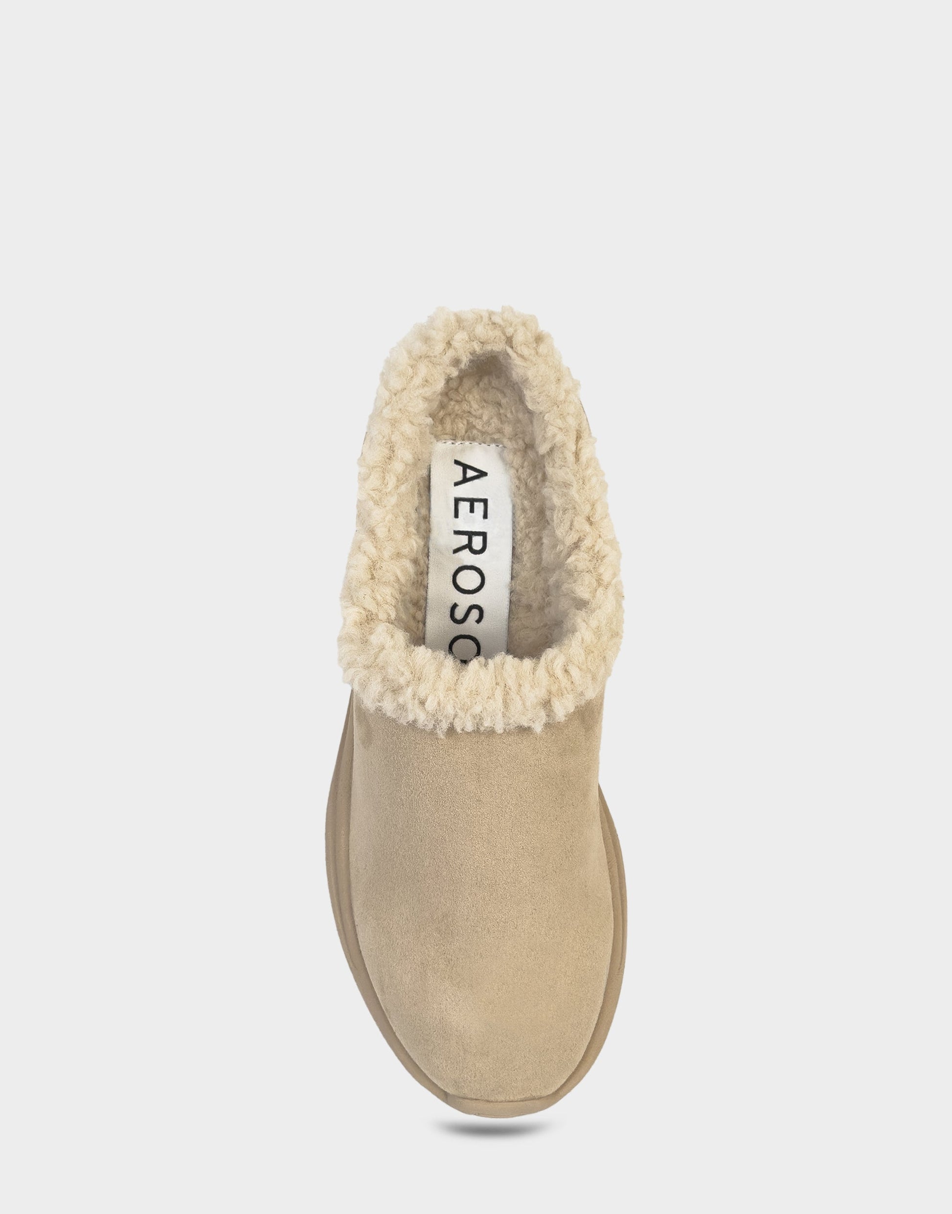 Aerosoles Comfortable Women's Sneaker Mule In Beige Faux Suede