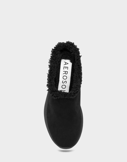 Aerosoles Comfortable Women's Sneaker Mule In Black Faux Suede