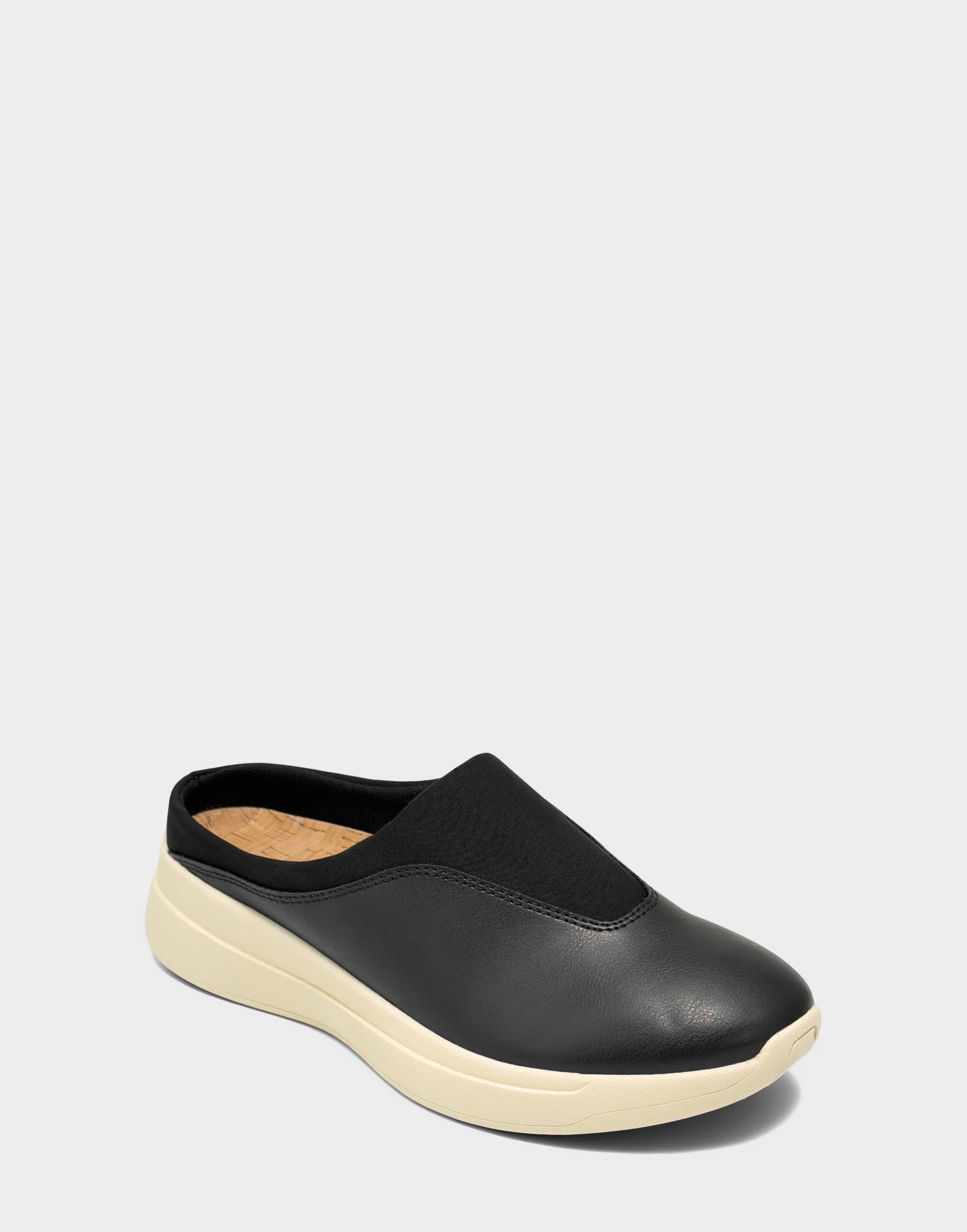 Aerosoles Comfortable Women's Mule in Black Faux Leather/neoprene