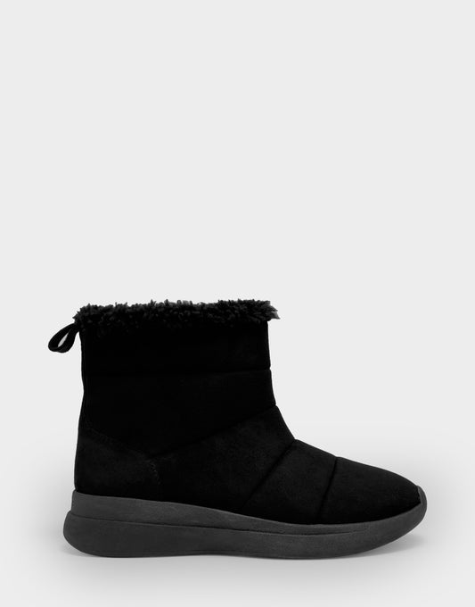 Aerosoles Comfortable Women's Pull On Bootie In Black Faux Suede