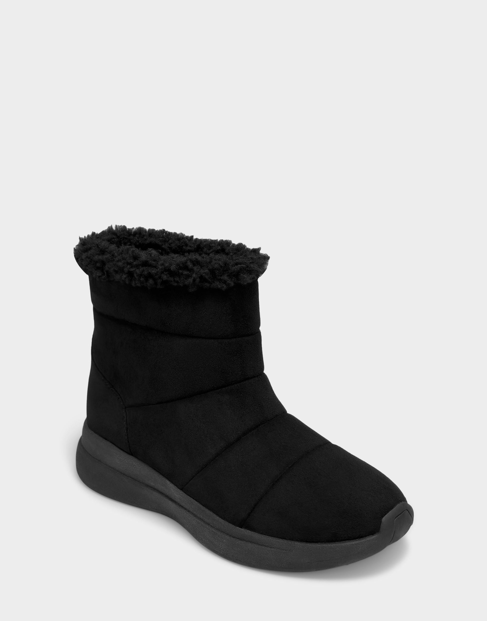 Aerosoles Comfortable Women's Pull On Bootie In Black Faux Suede