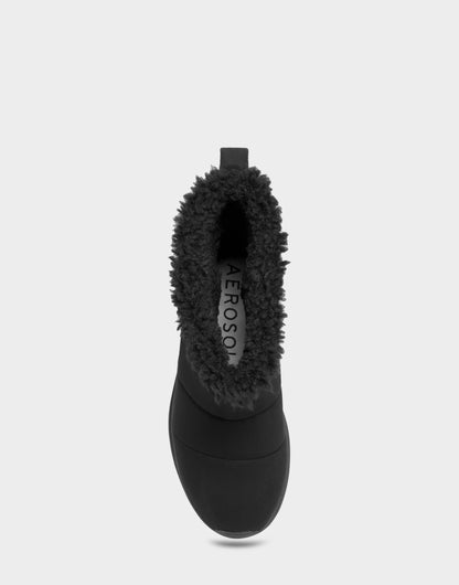 Aerosoles Comfortable Women's Pull On Bootie In Black Faux Suede