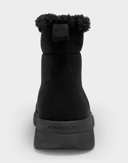 Aerosoles Comfortable Women's Pull On Bootie In Black Faux Suede