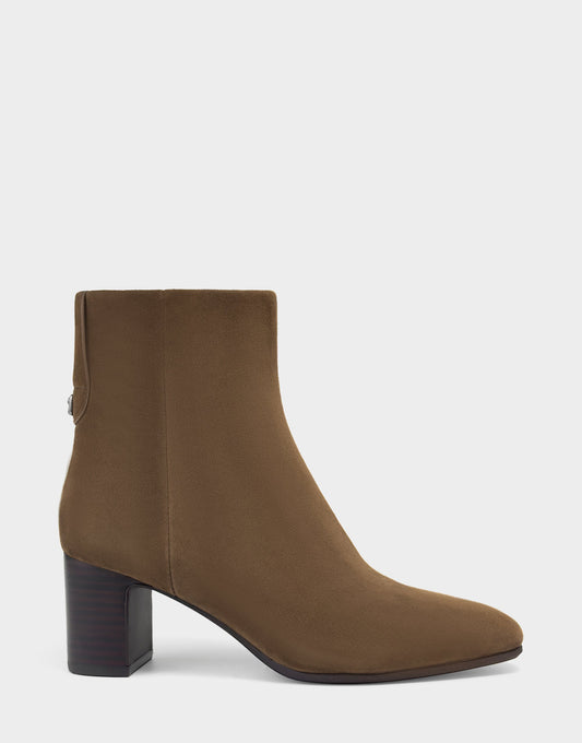 Aerosoles Comfortable Women's Mid Block Heel Bootie In Brown Suede