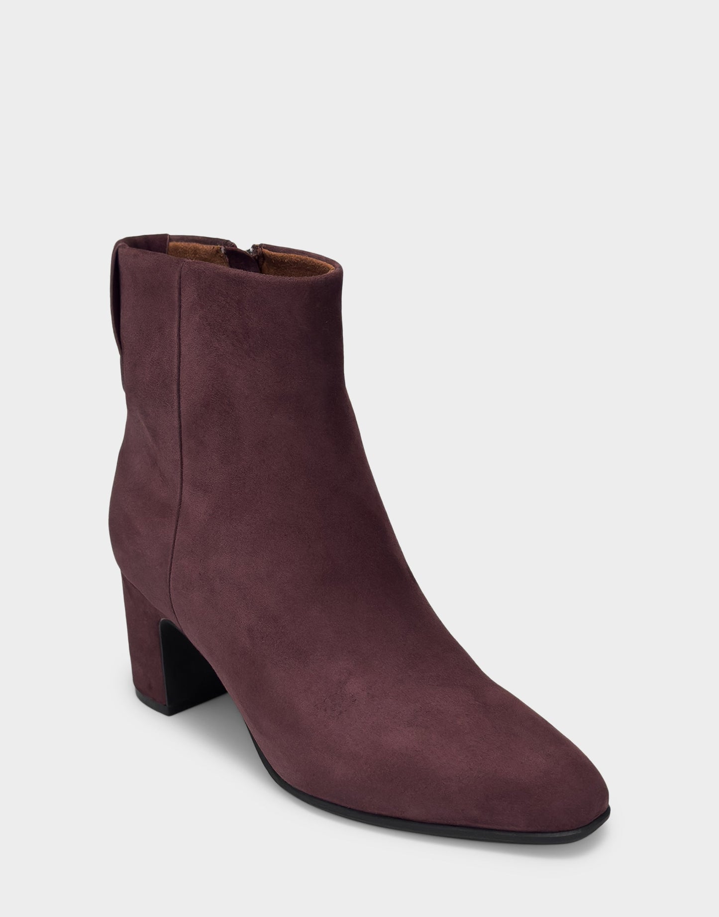 Aerosoles Comfortable Women's Mid Block Heel Bootie In Burgundy Suede