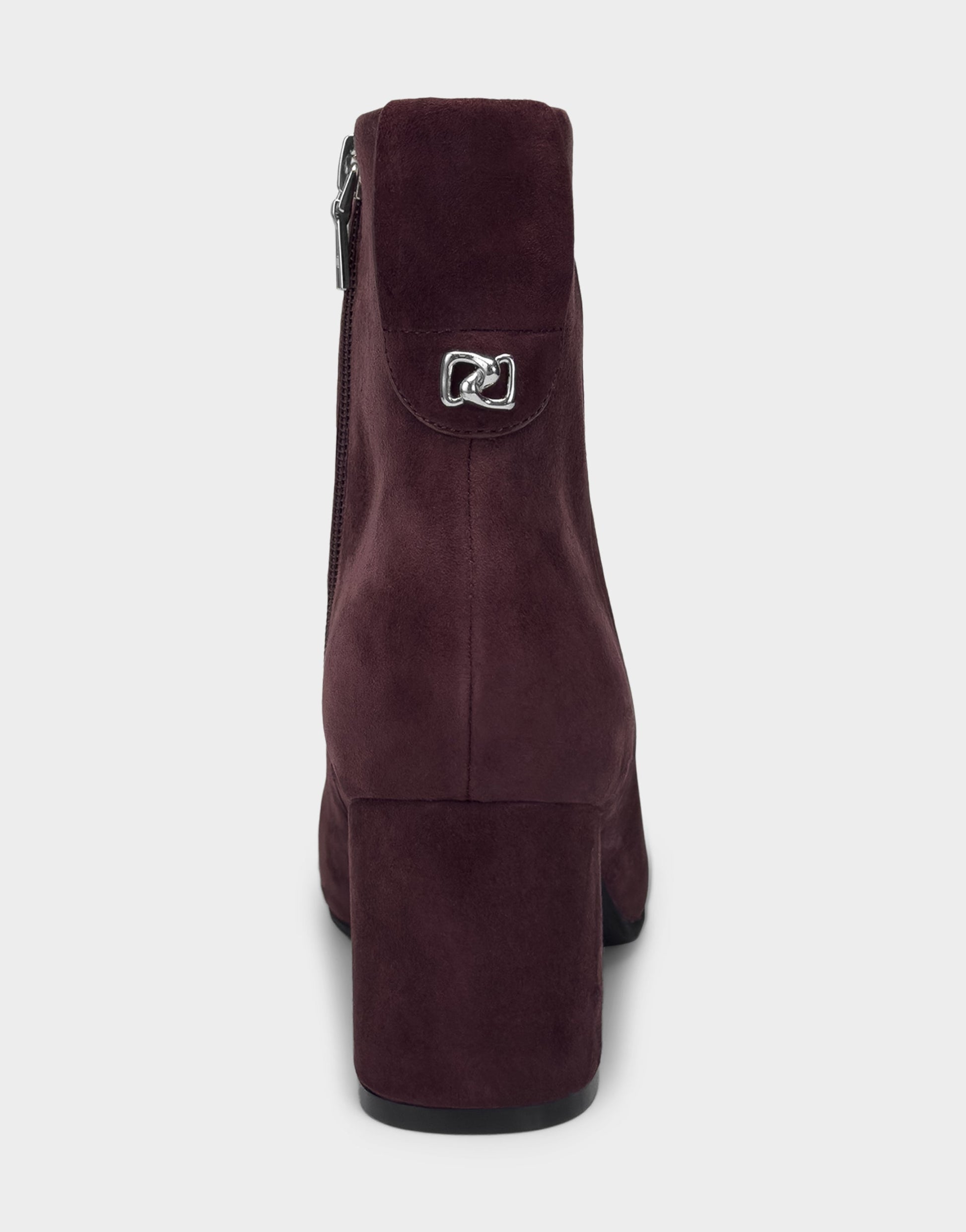 Aerosoles Comfortable Women's Mid Block Heel Bootie In Burgundy Suede