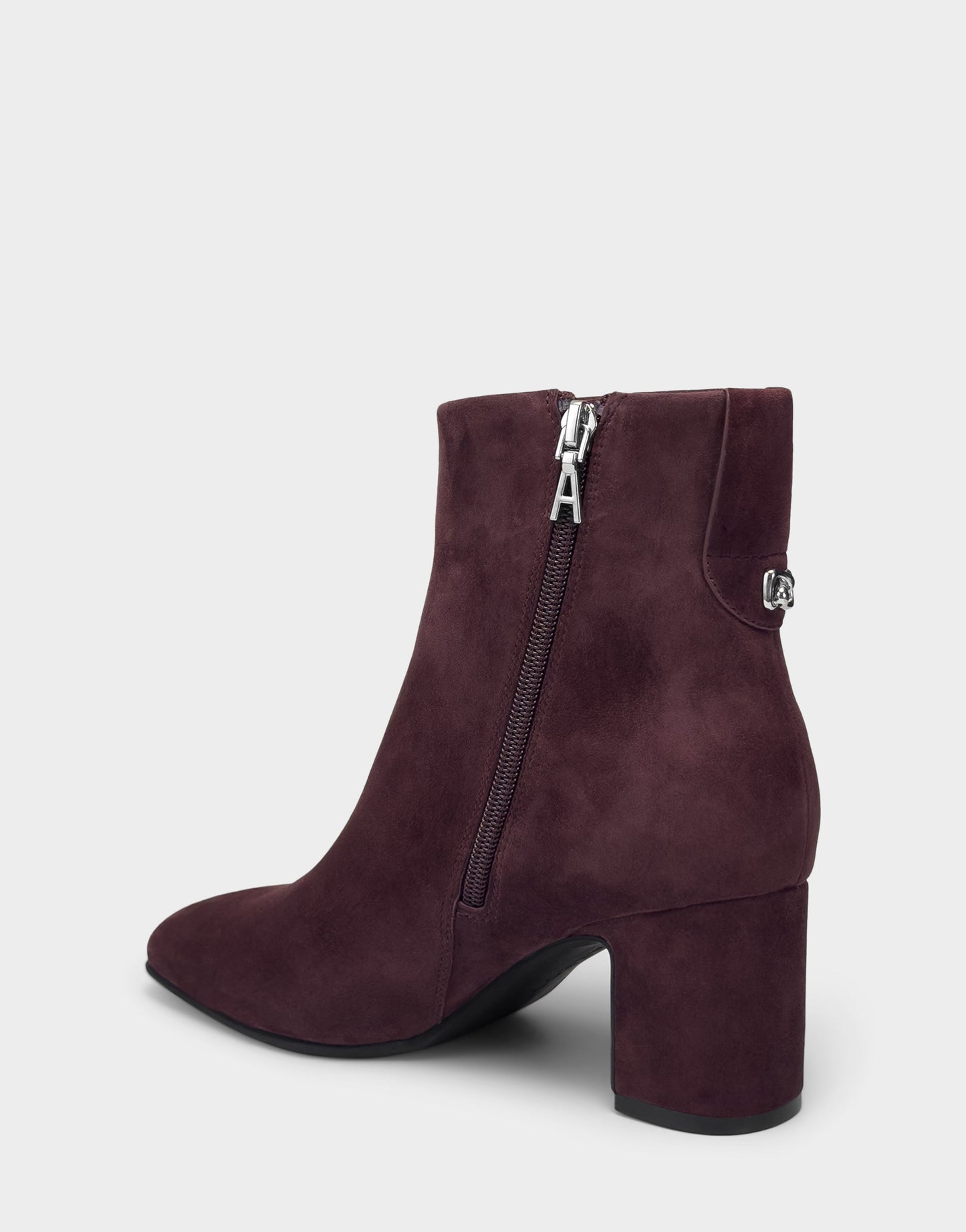 Aerosoles Comfortable Women's Mid Block Heel Bootie In Burgundy Suede