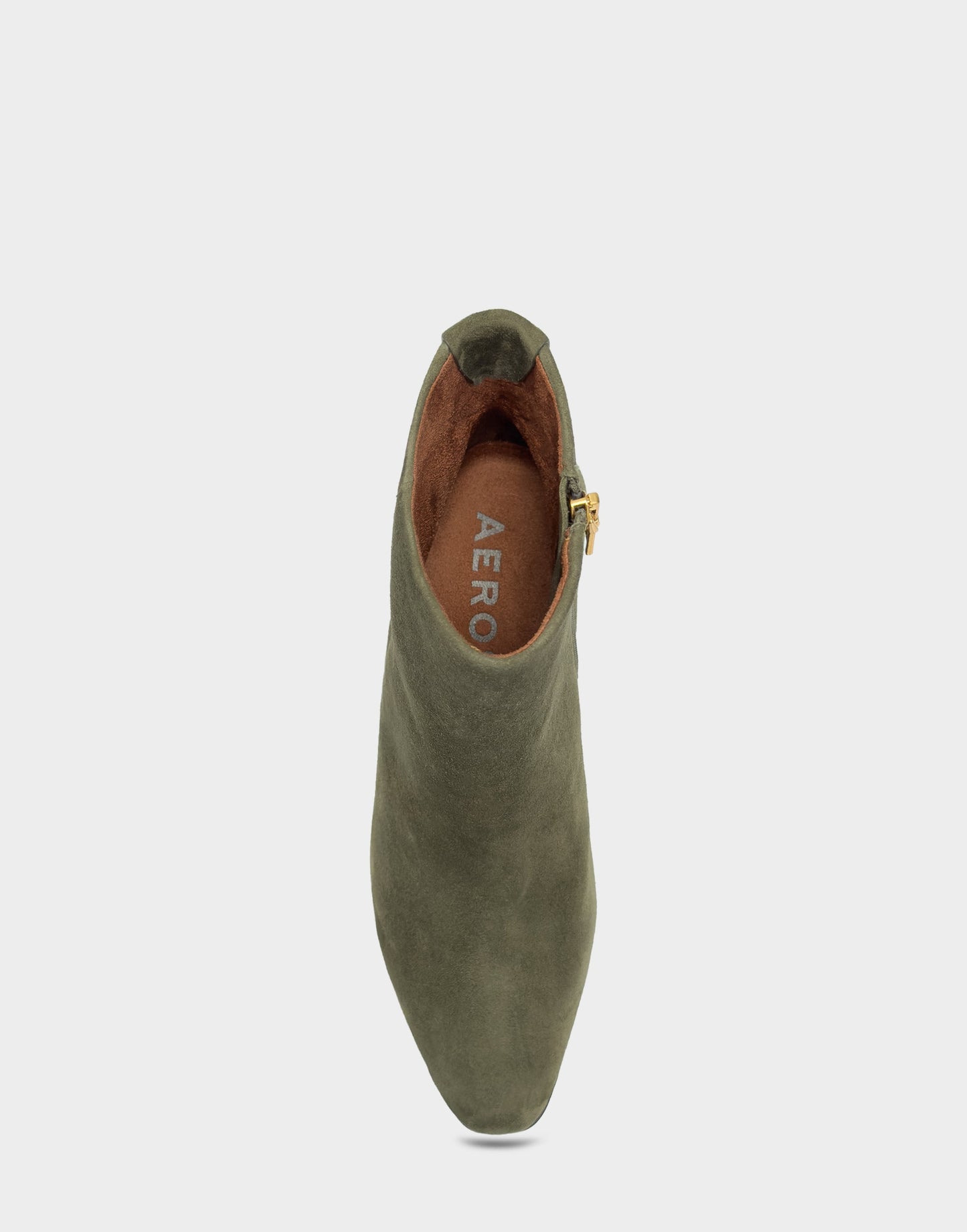 Aerosoles Comfortable Women's Mid Block Heel Bootie In Green Suede